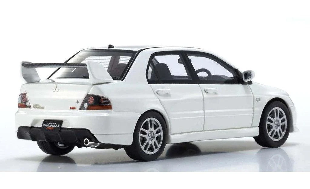 1/43 Scale White Pearl Mitsubishi Lancer Evolution IX MR - Diecast Car - Image 2