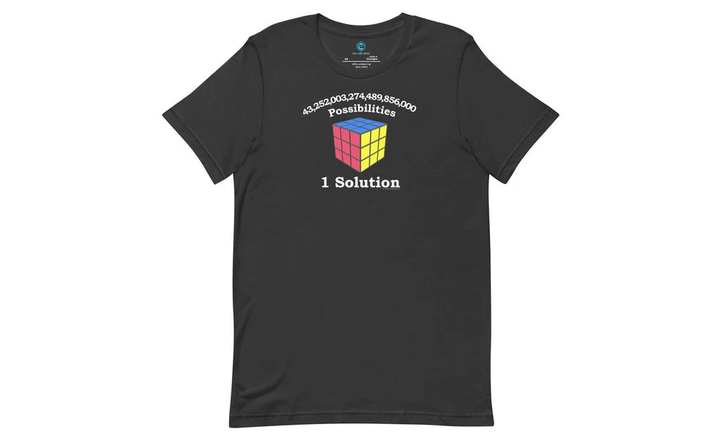 43 Quintillion Possibilities (Dark) - Rubik's Cube Shirt - Image 6