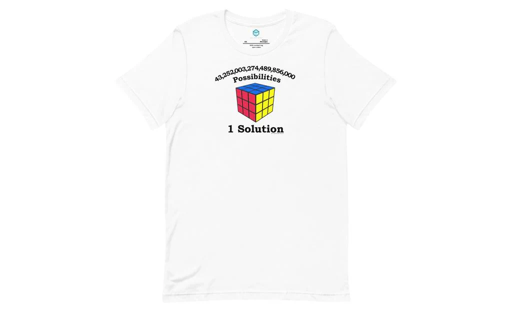 43 Quintillion Possibilities (Light) - Rubik's Cube Shirt - Image 10