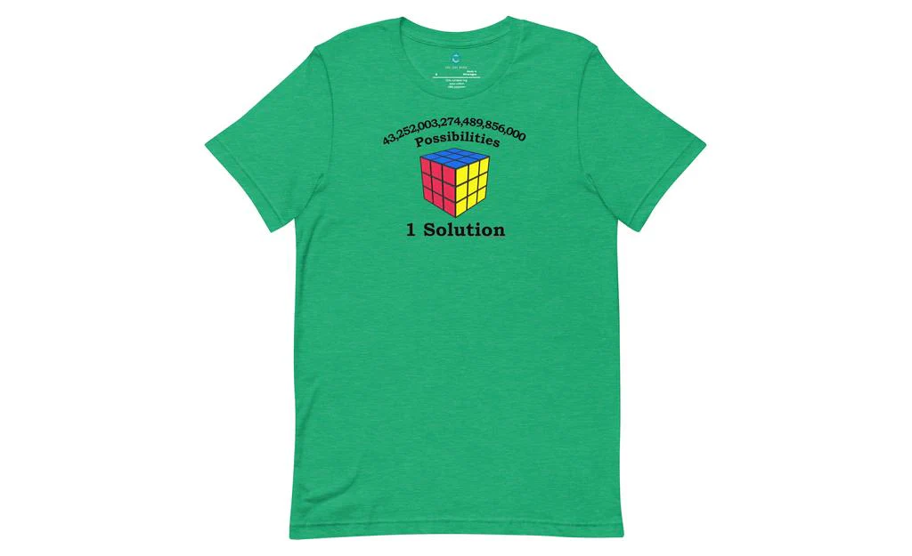 43 Quintillion Possibilities (Light) - Rubik's Cube Shirt - Image 2