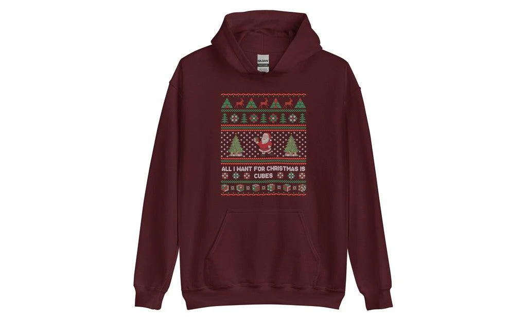 All I Want For Christmas Is Cubes - Rubik's Cube Hoodie - Image 3
