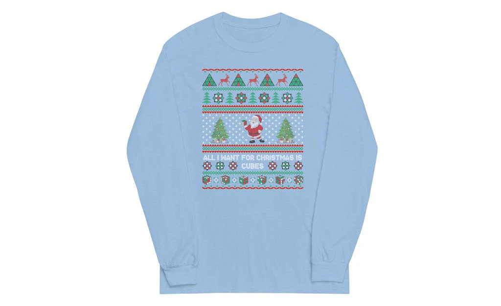 All I Want For Christmas Is Cubes - Rubik's Cube Long Sleeve Shirt - Image 6