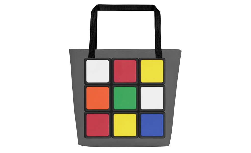 Big Cube Rubik's Cube Tote Bag with Pocket