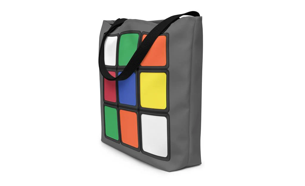 Big Cube Rubik's Cube Tote Bag with Pocket - Image 3
