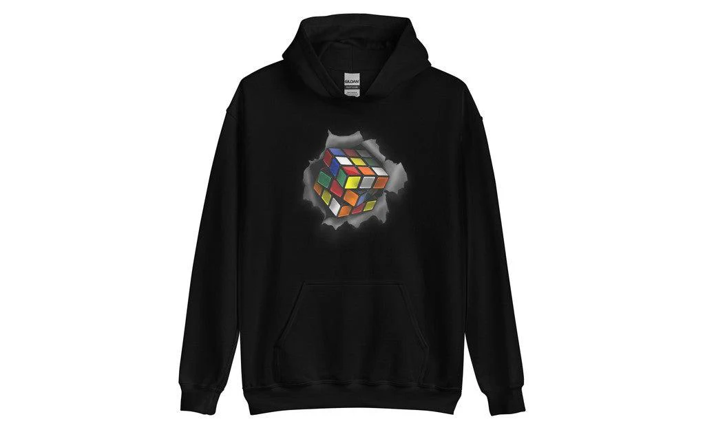 Cube Bursting Through - Rubik's Cube Hoodie - Image 2