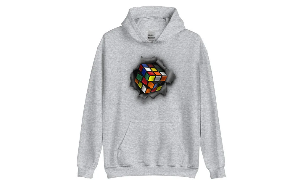 Cube Bursting Through - Rubik's Cube Hoodie - Image 7