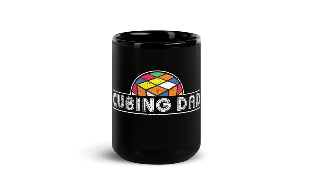 Cubing Dad Rubik's Cube Black Glossy Mug - Image 6