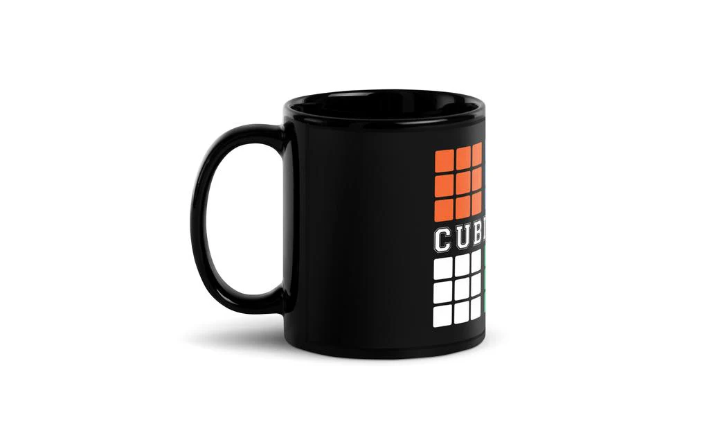 Cubing Dad V4 Rubik's Cube Black Glossy Mug - Image 2
