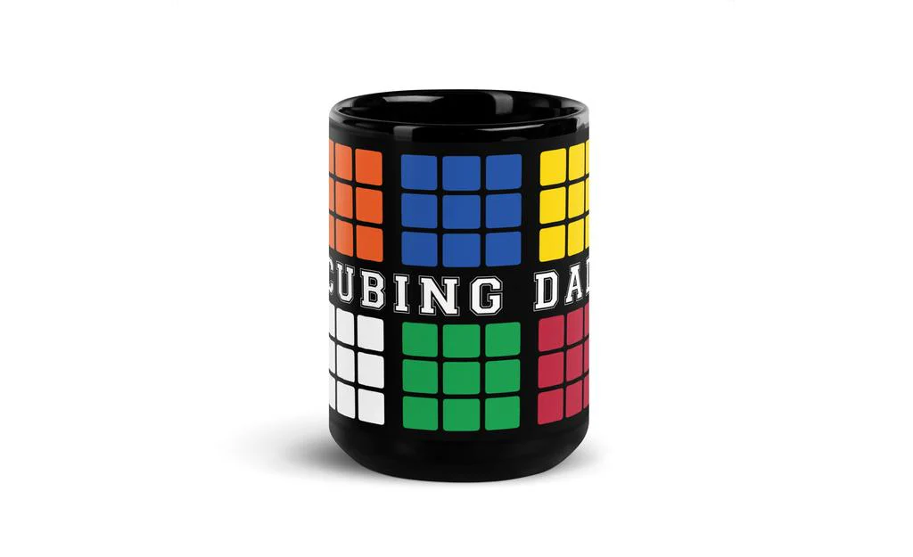 Cubing Dad V4 Rubik's Cube Black Glossy Mug - Image 6