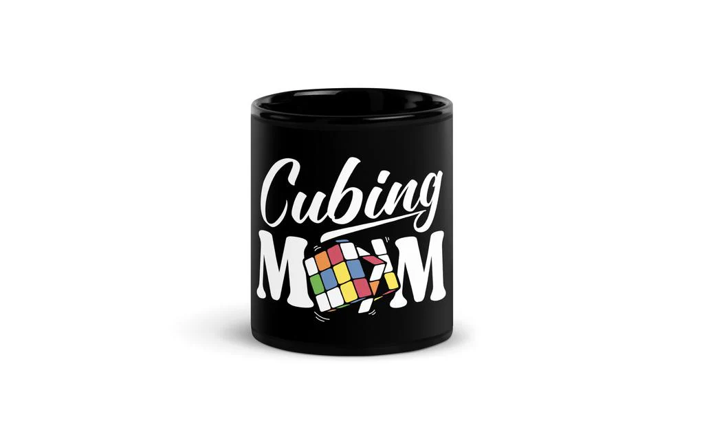 Cubing Mom V4 Rubik's Cube Black Glossy Mug