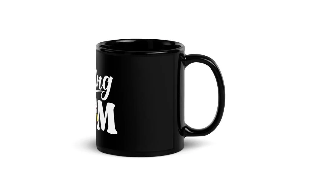 Cubing Mom V4 Rubik's Cube Black Glossy Mug - Image 3