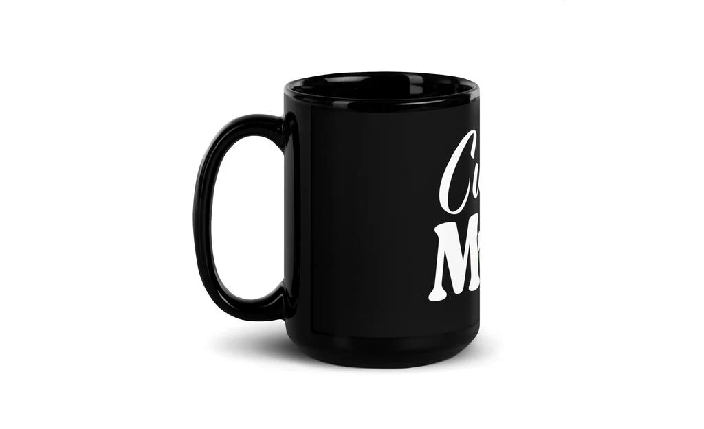 Cubing Mom V4 Rubik's Cube Black Glossy Mug - Image 4