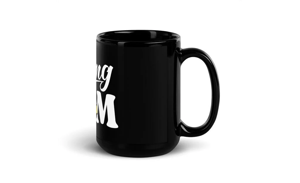 Cubing Mom V4 Rubik's Cube Black Glossy Mug - Image 5