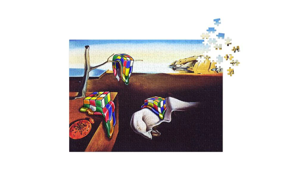 Dali Melting Rubik's Cube Jigsaw Puzzle with Tin