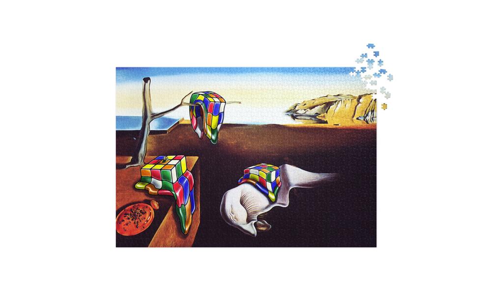 Dali Melting Rubik's Cube Jigsaw Puzzle with Tin - Image 3