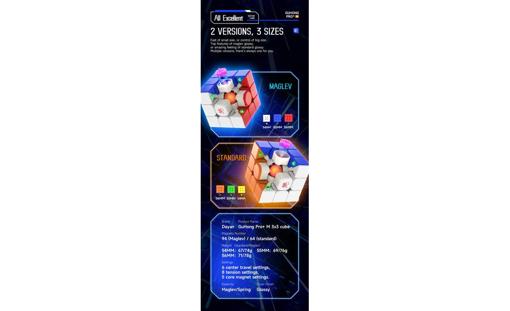 DaYan GuHong Pro+ 3x3 (Magnetic, MagLev, Core Magnets) - 54mm - Image 15