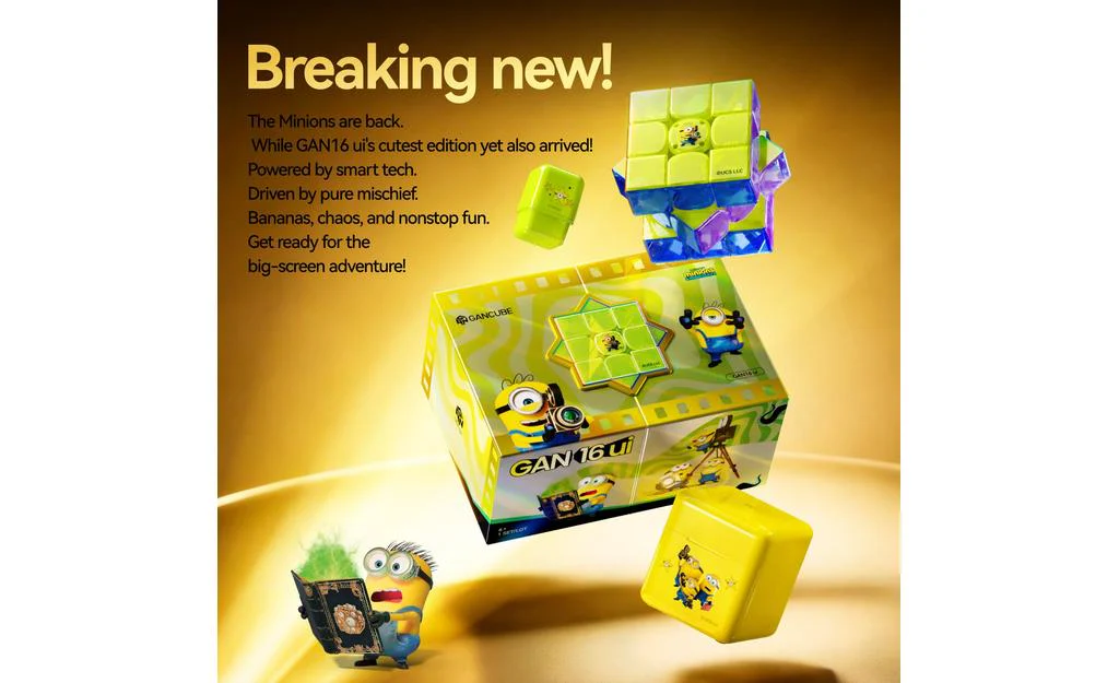GAN 16 ui 3x3 Max (Magnetic, MagLev, Core Magnets, UV Coated) - Minions Edition, Bluetooth Smart Cube - Image 5