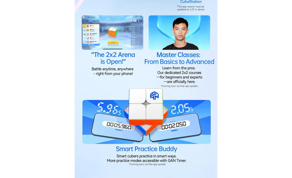 GAN 251 UI 2x2 (Magnetic, Ball-Core, UV Coated) - Bluetooth Smart Cube - Image 25