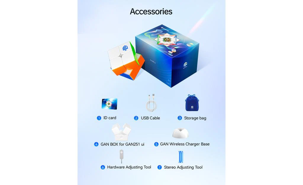 GAN 251 UI 2x2 (Magnetic, Ball-Core, UV Coated) - Bluetooth Smart Cube - Image 26