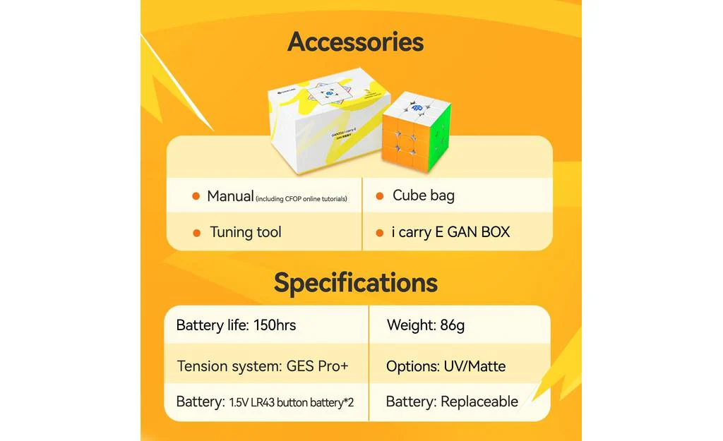 GAN 356 i Carry E 3x3 V2 (Magnetic) - Bluetooth Smart Cube - Image 8