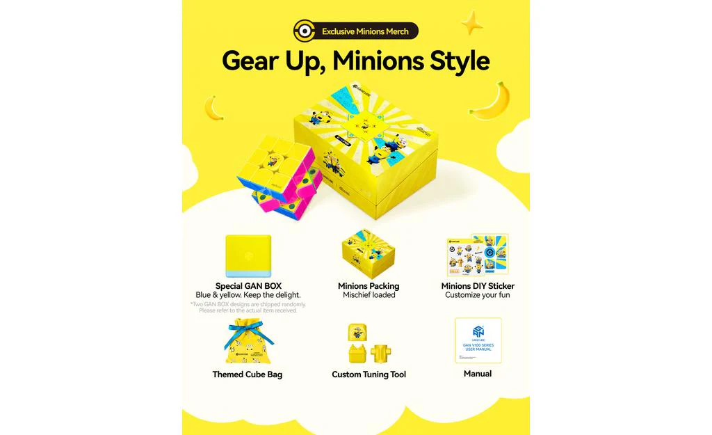 GAN V100 3x3 (Magnetic, MagLev, Core Magnets, UV Coated) - Minions Edition - Image 10