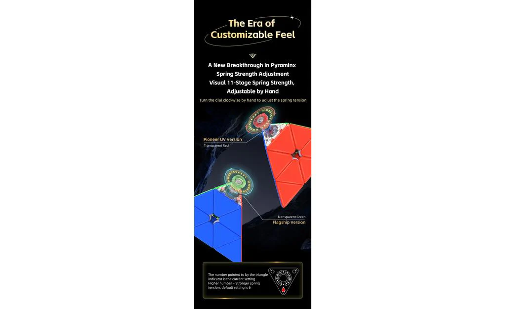 QiYi M Pro Pyraminx Pioneer (Magnetic, MagLev, Core Magnets, UV Coated) - Image 10