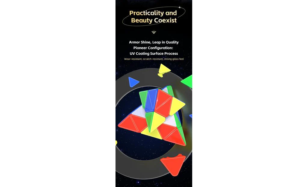 QiYi M Pro Pyraminx Pioneer (Magnetic, MagLev, Core Magnets, UV Coated) - Image 15