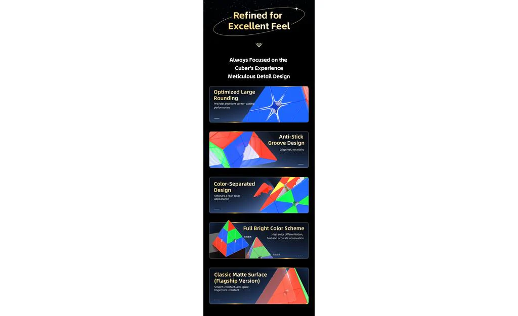 QiYi M Pro Pyraminx Pioneer (Magnetic, MagLev, Core Magnets, UV Coated) - Image 16