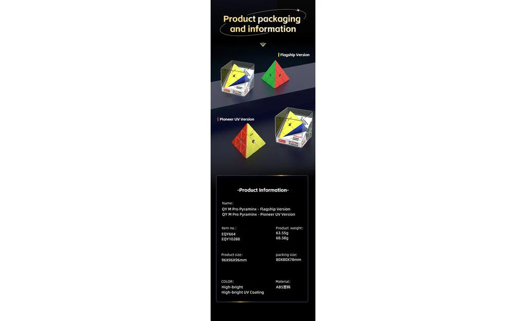 QiYi M Pro Pyraminx Pioneer (Magnetic, MagLev, Core Magnets, UV Coated) - Image 18