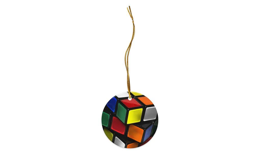 Rubik's Cube Ornaments - Double-sided Ceramic Christmas Ornaments - Image 2