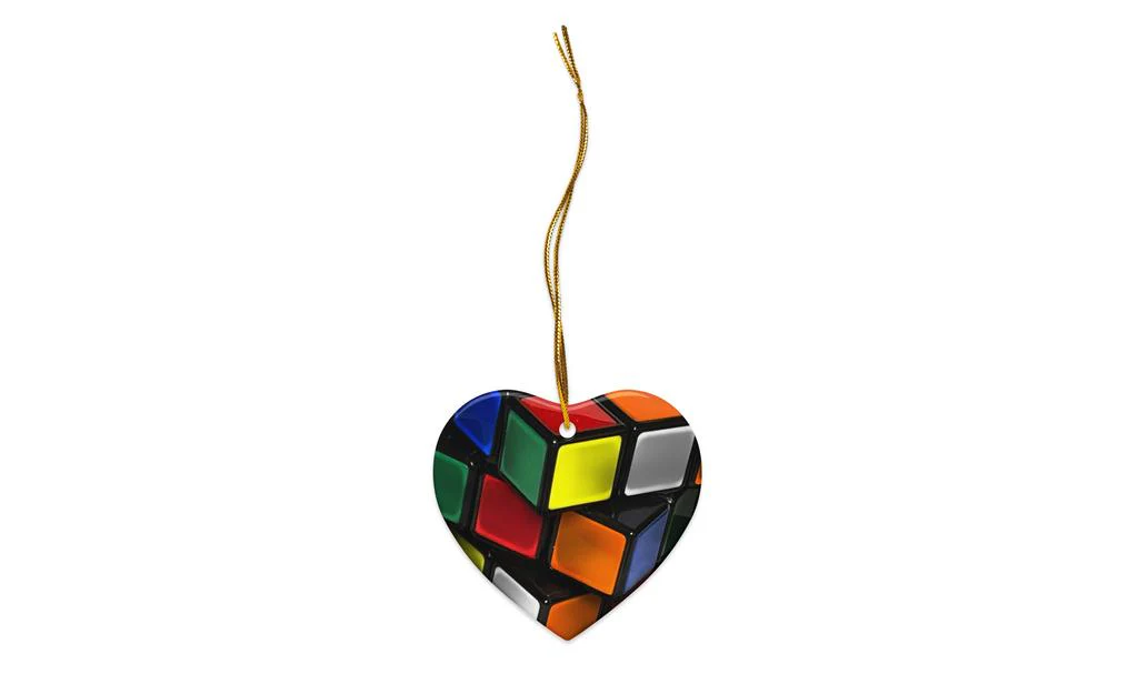 Rubik's Cube Ornaments - Double-sided Ceramic Christmas Ornaments - Image 3