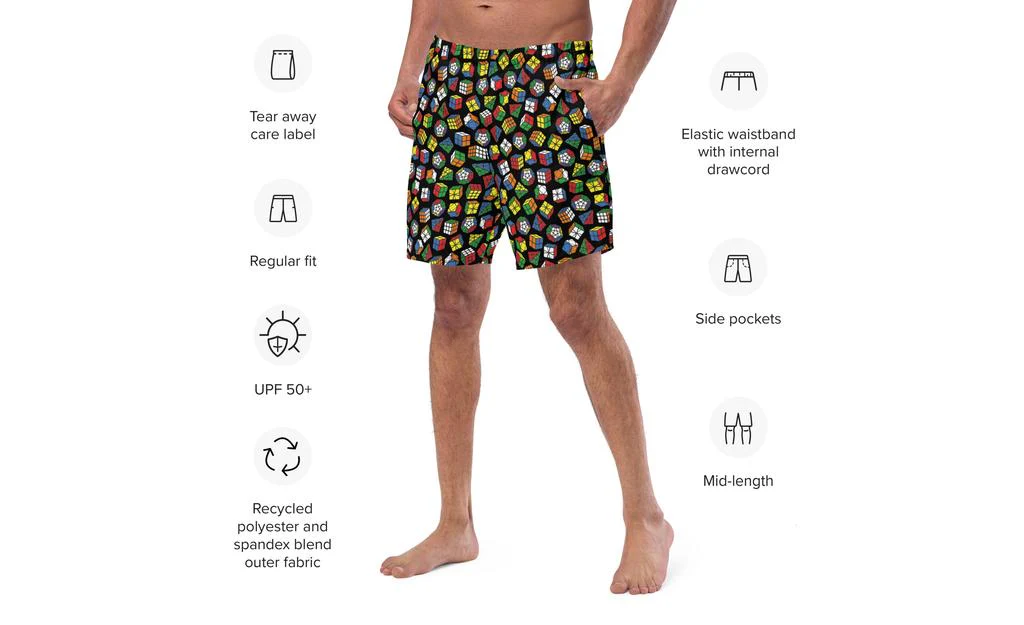 Rubik's Twisty Puzzle Bathing Suit - Swim Trunks - Image 3