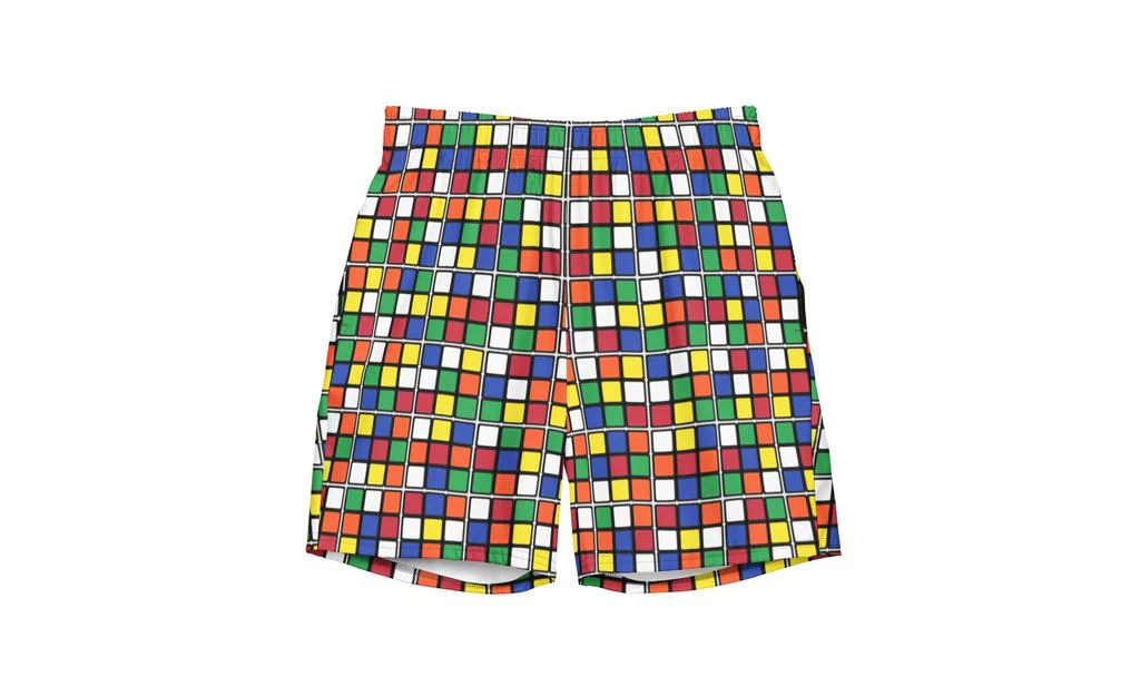 Scrambled Rubik's Cube Bathing Suit - Swim Trunks