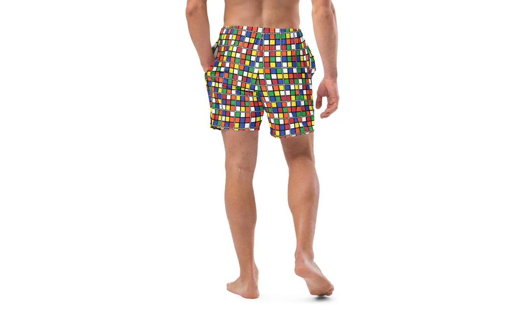 Scrambled Rubik's Cube Bathing Suit - Swim Trunks - Image 2