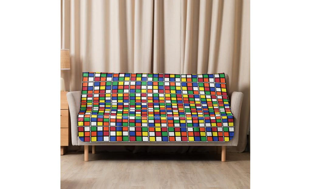 Scrambled Rubik's Cube Sherpa Blanket