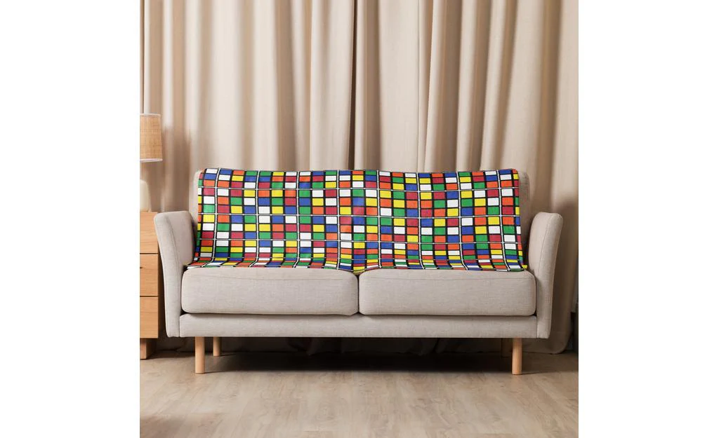 Scrambled Rubik's Cube Sherpa Blanket - Image 6