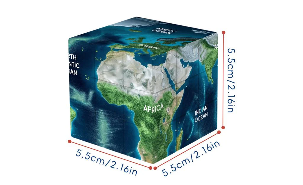 Ziina Star World Map 3x3 3D (UV Printed) - 5.5cm - Image 8