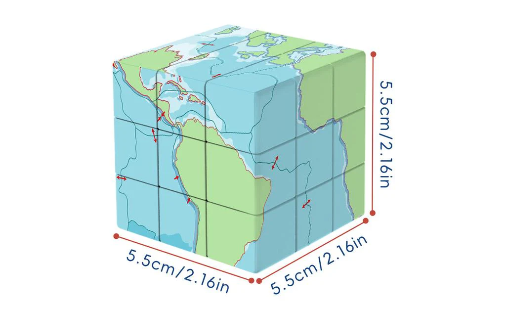 Ziina Star World Map 3x3 V1 (UV Printed) - 5.5cm - Image 6