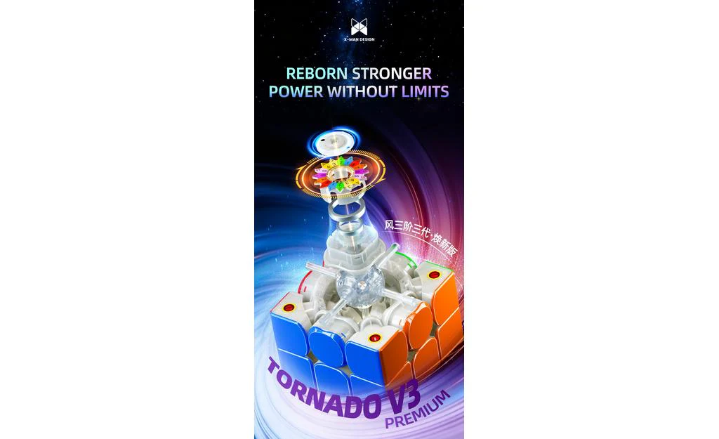 X-Man Tornado 3x3 V3 Premium, Pioneer (Magnetic, MagLev, Ball-Core, UV Coated) - Image 9